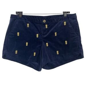 Lilly Pulitzer Adie Shorts Navy Velvet Pineapple Preppy 00